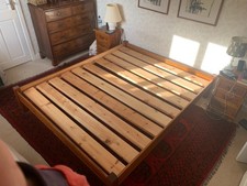 Warren Evans wooden bed frame small super king size, teak stain