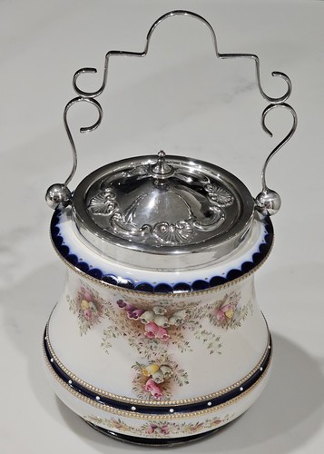 Antique english biscuit barrel - english,