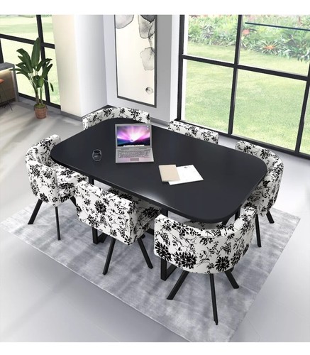 White wooden dining table - table, &