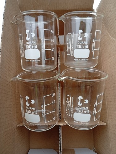 100ml glass beaker lab - 4x,