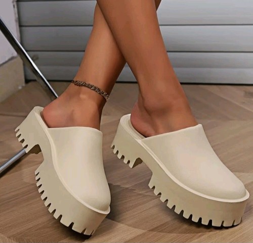 Womens platform mules slip - platform,
