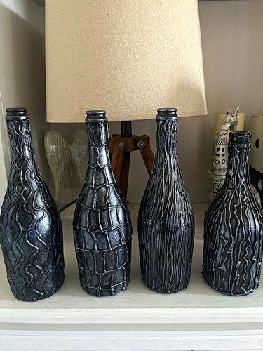 Decorative glass bottles - bottles, set
