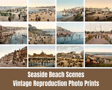 Seaside Beaches Scenes Vintage