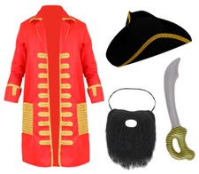 ADULTS RED PIRATE COAT CAPTAIN