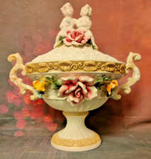?Capodimonte Cherub Lidded Bowl Urn 1238/2 Italy 36cm Ornate Rococo Masterpiece