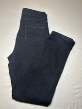 Per Una Roma Stretch Black Jeans UK 8R Embellished Straight Leg M&S Denim