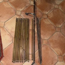 Antique Brass Stair Rods & Finials –Set of 12 + Extra Rods & Brackets Original