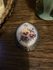 TLM Thomas L Mott Flower Brooch Vintage  Pin Signed