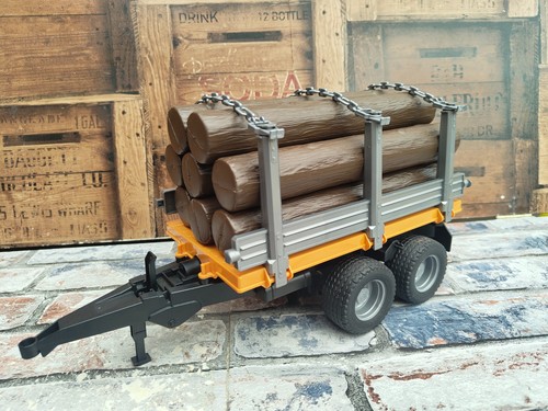 Bruder yellow timber trailer - yellow,