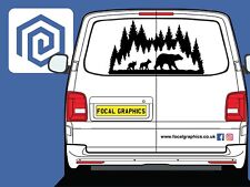LARGE Bear WIth Cubs Decal For Campervan Van Caravan Sticker Graphic Forrest