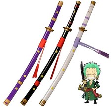 UK Seller One Piece Roronoa Zoro Cosplay Wooden Yama Enma Swords Replica Props