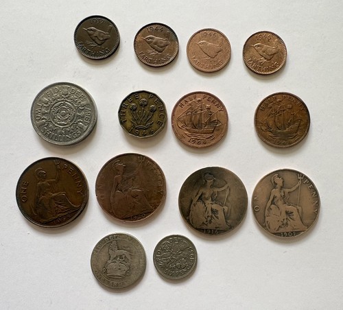 Old british coins vintage - 14,