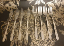 Vtg IKEA Cutlery 4 x Knives 21cm & Forks 19.5cm 22185 Stainless Steel