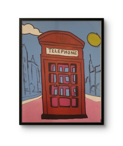 Iconic red phone box - phone,