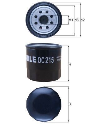 Mahle oc215 oil filter - oil,