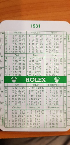 Rolex calendar vintage - calendar,