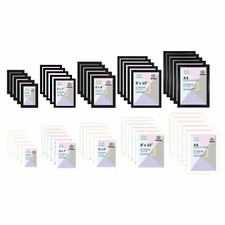 5 x Plastic Black and White Picture Frames 6x4 7x5 8x6 10x8 A4 Photos Back Stand