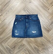 Levi’s Strauss & Co High Rise Distressed Blue Denim Mini Skirt Women’s W30