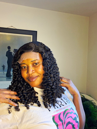 Black curly lace front wig - lace,