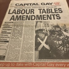 Gay Lesbian Newspaper 1991. Clause 25.Lily Savage. Jimmy Somerville,Boy George