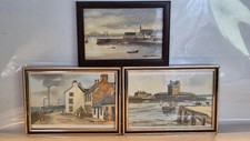HARRY F MCGREGOR  3 small framed prints of BROUGHTY FERRY Dundee