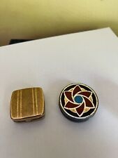 Two Vintage Older Pocket/handbag Metal Ash Trays/pill Snuff Boxes