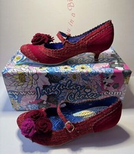 Irregular Choice Daisy Dayz Red Tweed Shoes Size UK 3.5 EU36 with Box RRP £145