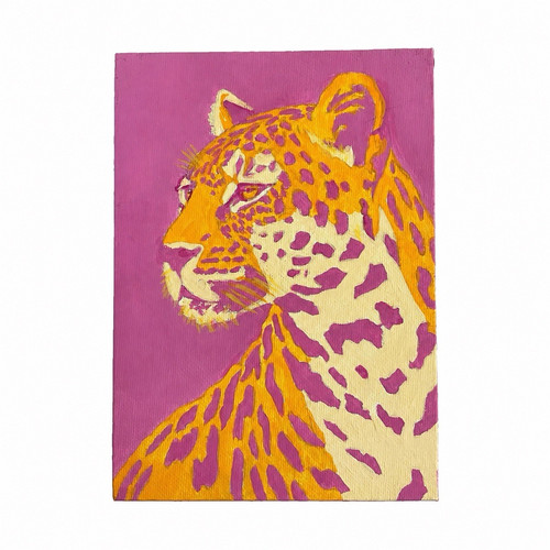 Leopard acrylic painting - leopard,