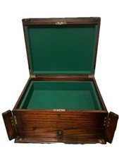 Antique Collectors Chest / Wooden Box . Antique Wood Furniture Very Nice
