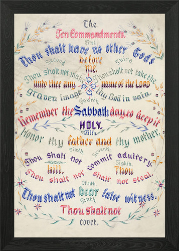 The ten commandments - ten, framed