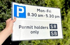 Permit Holders Only Original Genuine Parking Meter Machine Street Road Sign