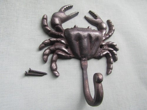 Rustic iron hook large crab - iron,