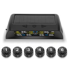 Car Tyre Pressure Monitoring System Solar TPMS for RV HGVs Caravans + 6 Sensors