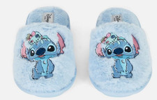 Stitch Fluffy Mule Slippers Faux Fur Novelty Blue Disney