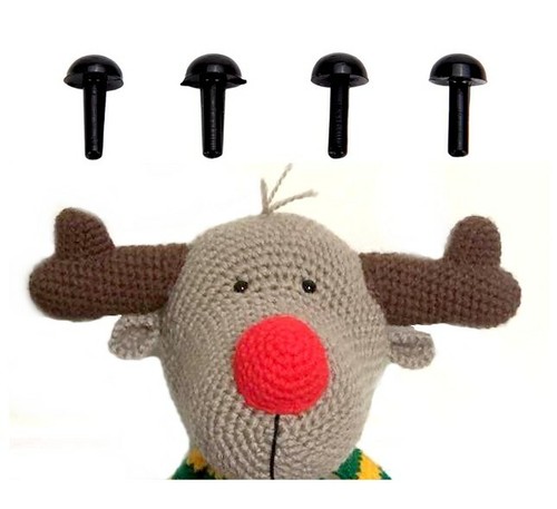 Eyes plastic black stud small - plastic,
