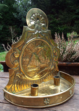 LARGE DUTCH BRASS CANDLE