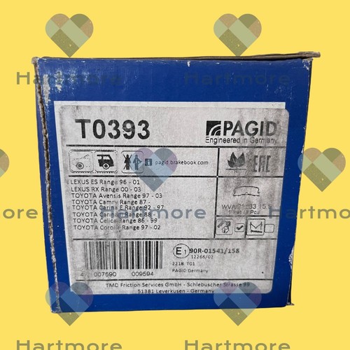 Pagid t0393 brake - pagid, pads