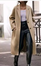 Beautiful ZARA CAMEL DOUBLE FACED WOOL COAT ZW COLLECTION. Size M/L BNWT