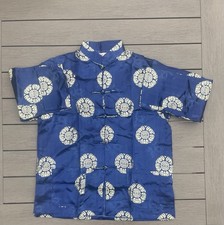 Traditional Chinese Tang Suit Jacket for Men (tangzhuang) In Blue/Gold