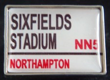 NORTHAMPTON TOWN FC Club crest type badge Stud fitting In chrome 25mm x 19mm