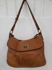 Large Jobis Women's Zip-up Brown Leather Over-Shoulder Satchel Type Handbag VGC