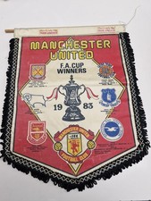 PENNANT- MANCHESTER UNITED 1983 FA CUP WINNERS- CUP RUN PENNANT