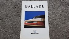HONDA BALLADE 16 PAGES SALES BROCHURE 1986