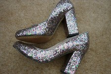 Vince Camuto ladies shoes  leather with multi coloured glitter - size 3