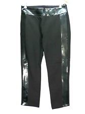 Les Chiffoniers Trousers Pants Black Rubber Panel Urban Designer Size 0 UK 8 W26