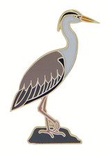 Grey Heron Pin Badge