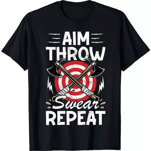 Aim throw swear repeat hatchet - swear,