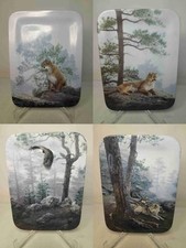 FOUR Bradford Exchange NATURE'S HARMONY Plates Cougar Wolf Eagle Plate #1-4