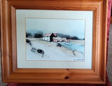 Framed Mounted Print - "The Old Water Mill" Hugh Brandon Cox - Countryside Scene