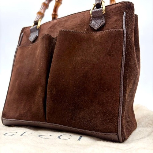 Gucci bamboo suede handbag - bamboo,